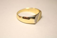 Prsteň-lesklo-matná úprava- viacfarebné zlato- 14 karátov