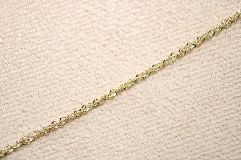 Zlatý točený náramok z poprepájaných očiek, žlté zlato, 18 cm, 1,07 g, 14k 585/1000