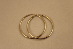 Náušnice- hladké kruhy- zasúvacie- žlté zlato- 14 karátov