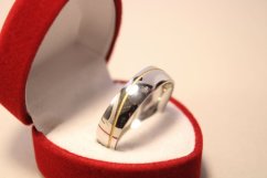 Prsteň- obrúčka- kombinovaná chirurgická oceľ