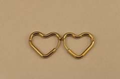 Náušnice- hladké srdiečka- pozlátená oceľ- 316/L