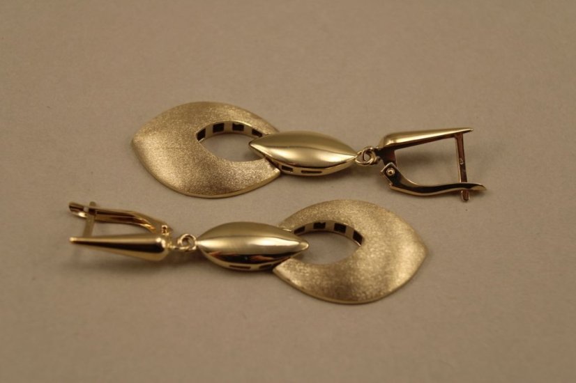 Náušnice- visiace - francúzske zapínanie- žlté zlato- 14 karátov