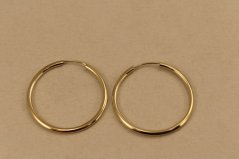 Náušnice- hladké kruhy- zasúvacie- žlté zlato- 14 karátov