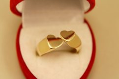 Prsteň-žlté zlato-srdcia-14K