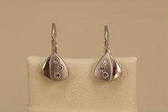 Náušnice-trojuholníky-číre zirkóny-patent-biele zlato-14K