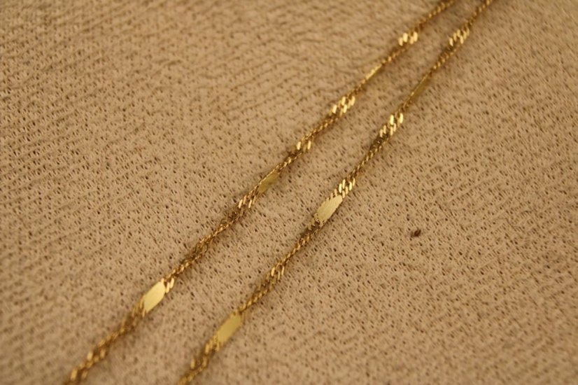 Retiazka - Singapur - platničky-  14k - žlté zlato