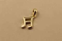 Prívesok- nota- pozlátené striebro