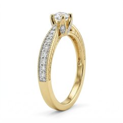 Prsteň- diamant- 0,15 ct- H/Si2- kombinované zlato- 14 karátov