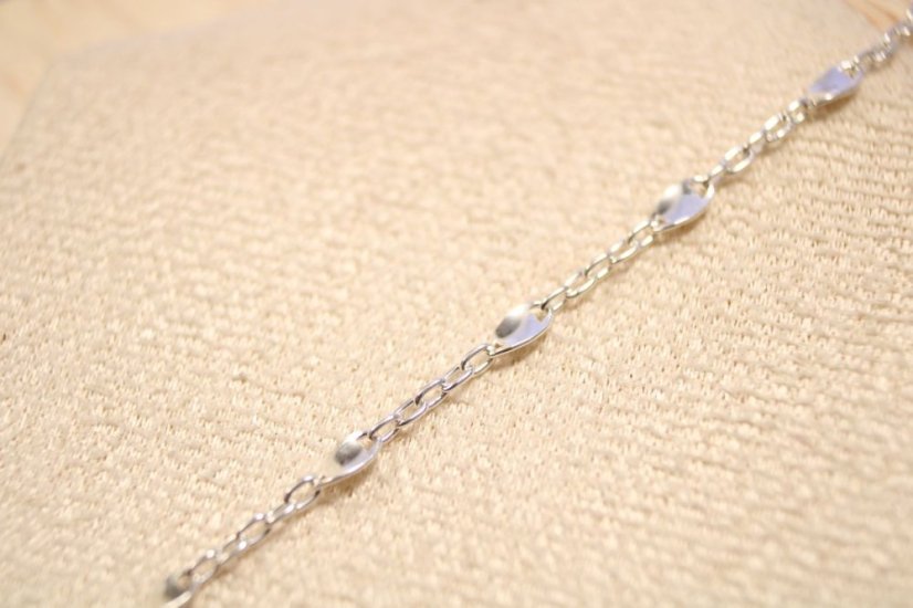 Strieborný náramok s oválnymi platničkami, 17 cm, 1,52 g, 925/1000