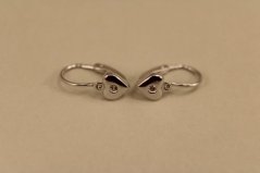 Náušnice- srdiečka- číry zirkón- brizúra- biele zlato- 14 karátov