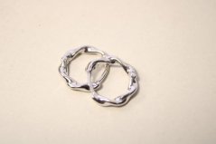 Lesklé strieborné náušnice kruhy, rhodium, kĺbové zapínanie, 1,55 g, 925/1000