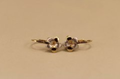 Náušnice - kvet - klasický patent - viacfarebné zlato - 14K