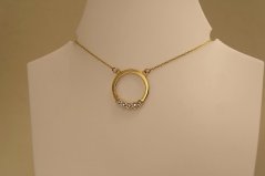 Náhrdelník - diamanty 0,045 ct H/SI2 - kombinované zlato - 14 karátov