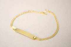 Zlatý náramok Marina Gucci s platničkou, žlté zlato, 13-15 cm, 1,50 g, 14 karátov 585/1000
