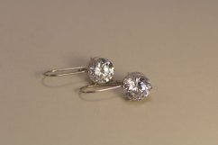 Náušnice-číry zirkón-biele zlato-14 karátov