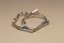 Strieborný polopevný náramok striedavý vzor s modrým opálom, rhodium, 19,5 cm, 10,27g, 925/1000