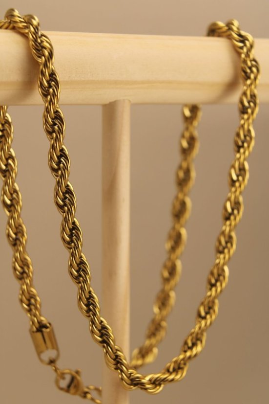 Retiazka- vzor Valis- vysoký lesk- pozlátená chirurgická oceľ