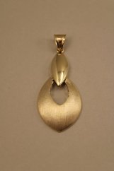 Prívesok- visiaci- lesklo matný- žlté zlato- 14 karátov