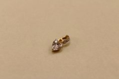 Prívesok - zirkónové srdce - číre zirkóny - kombinované zlato - 14K