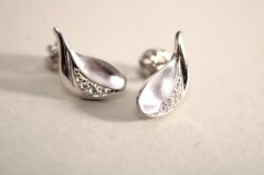 Náušnice-daždové kvapky-zirkón-šrúbky-rhodium-striebro
