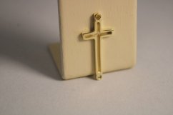 Závesný prívesok - jednoduchý krížik-žlté zlato-14 karátov