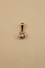 Prívesok- číry kamienok- rúžové zlato- 14 karátov