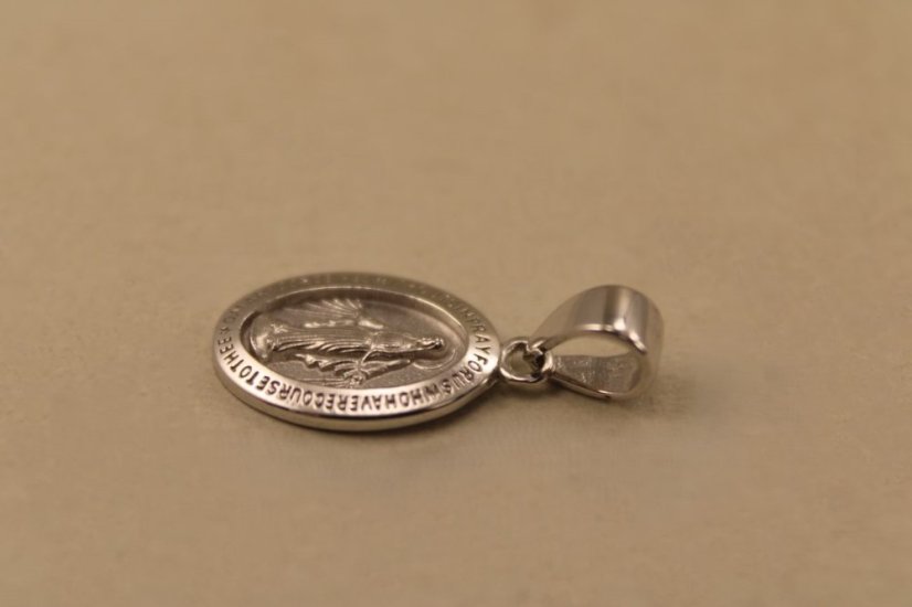 Prívesok- zázračná medaila- biele zlato- 14 karátov