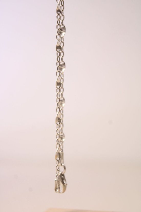 Strieborný náramok s oválnymi platničkami, rhodium, 17 cm, 1,51 g, 925/1000