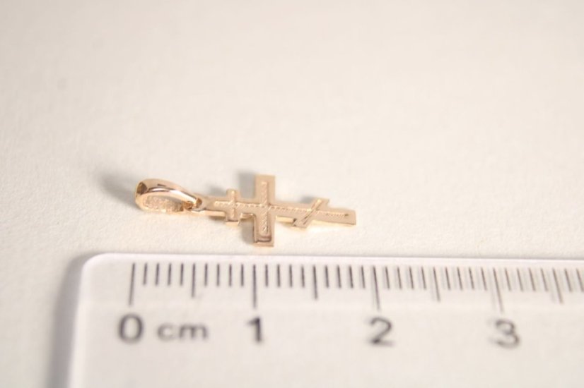 Právoslavný kríž-gravír-ružové zlato-14 karátov