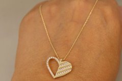 Celebritka-Srdce-Číre zirkóny-Anker-Žlté zlato-14k
