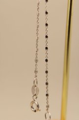 Strieborný náramok jemný vzor kociek na pílkovej retiazke, rhodium, 17-20,5cm, 1,22g 925/1000
