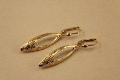 Náušnice- prelamovaný vzor- patent- žlté zlato- 14 karátov