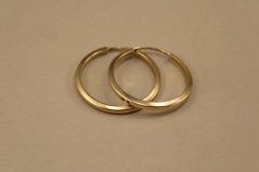 Náušnice- hladké kruhy- zapínanie do seba- žlté zlato- 14 karátov