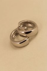 Náušnice-kruhy-hladký povrch- -kĺb-rhodium-striebro