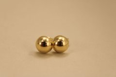 Náušnice - polguľa - žlté zlato - puzetky -14 karátov