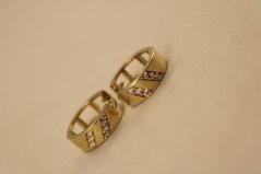 Náušnice- kruhy- číre zirkóny- zacvakávacie- žlté zlato- 14K