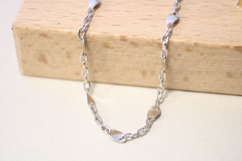 Strieborný náramok s oválnymi platničkami, rhodium, 17 cm, 1,51 g, 925/1000