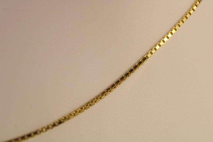 Zlatá retiazka vzor Cube - kocka, žlté zlato, 42 cm, 2,26 g, 14k 585/1000