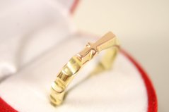Zlatý prsteň dvojfarebný ruženec, kombinované zlato, veľkosť 55, 3,48 g, 14 karátov 585/1000