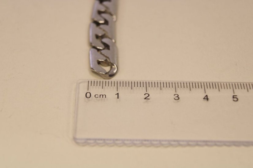 Pánsky oceľový náramok ovalné očka, chirurgická oceľ, 22cm, 34,82g,  316L - Materiál: Chirurgická oceľ, Farba: Strieborná, Dĺžka náramku (cm): 22, Váha (g): 34,82, Rýdzosť: CH. OCEĽ 316L
