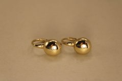 Náušnice - guľôčka - patent - žlté zlato -14K