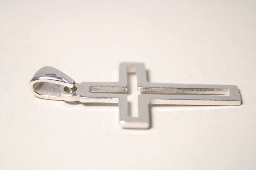 Strieborný prívesok veľký vyrezávaný kríž, rhodium, 1,70 g, 925/1000