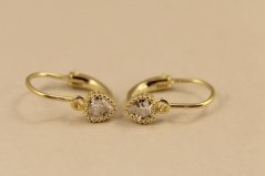 Náušnice- srdiečka- zirkóny- brizúra- pozlátené striebro