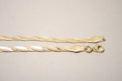 Zlatý náhrdelník splietaný, žlté zlato, 50,5 cm, 5,42 g, 14 karátov 585/1000