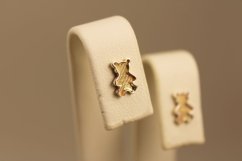 Náušnice- medvedíky- napichovačky- biele zlato- 14 karátov