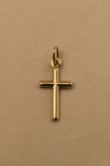 Prívesok- hladký  krížik- žlté zlato- 14 karátov