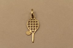 Prívesok- tenisová raketa s loptičkou- žlté zlato- 14K