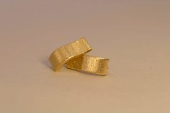 Náušnice-zvlnené obdĺžniky-žlté zlato-patent-14 karátov