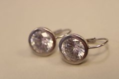 Náušnice- číry zirkón-patent-striebro