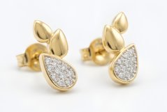 Náušnice-diamanty 0,060 ct-H/Si-žlté zlato-puzetky-14 karátov